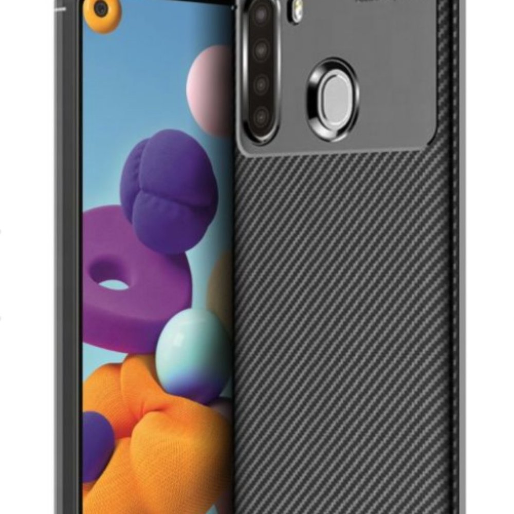 Shock Resistant Carbon Bumper Galaxy A21 Case BLK